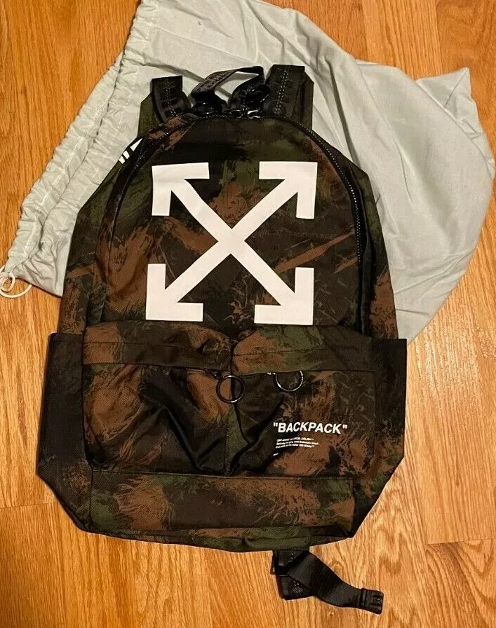 NEW VIRGIL ABLOH QUOTE ARROW BACKPACK CAMO - 19&#034; x 12&#034; 5.5&#034; eBay