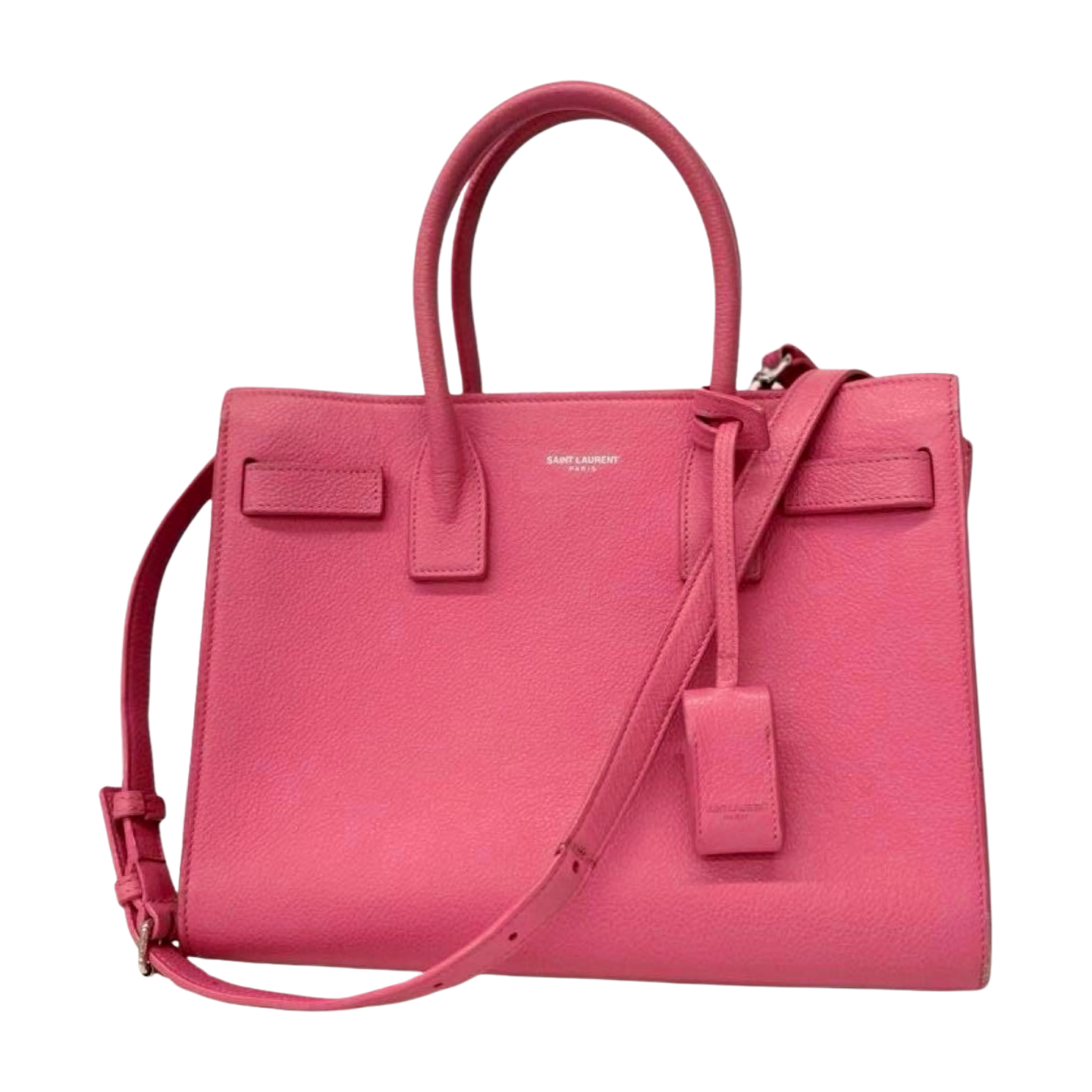 Borsa a mano Saint Laurent Sac de Jour 2 vie tracolla pelle rosa usata