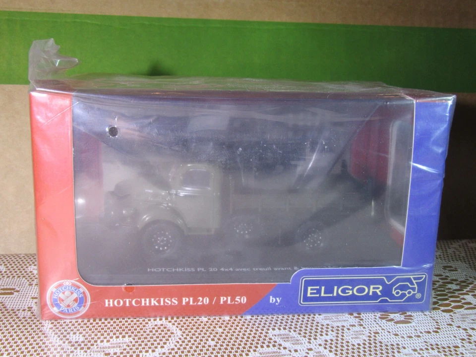 900X Eligor 101429 Hotchkiss PL20 4X4 + Treuil Benne TP Vert 1:43 Neuf + Boite - Photo 4/4