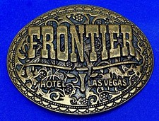 Vintage Frontier Hotel Old Las Vegas Casino Nevada Western Longhorn belt buckle