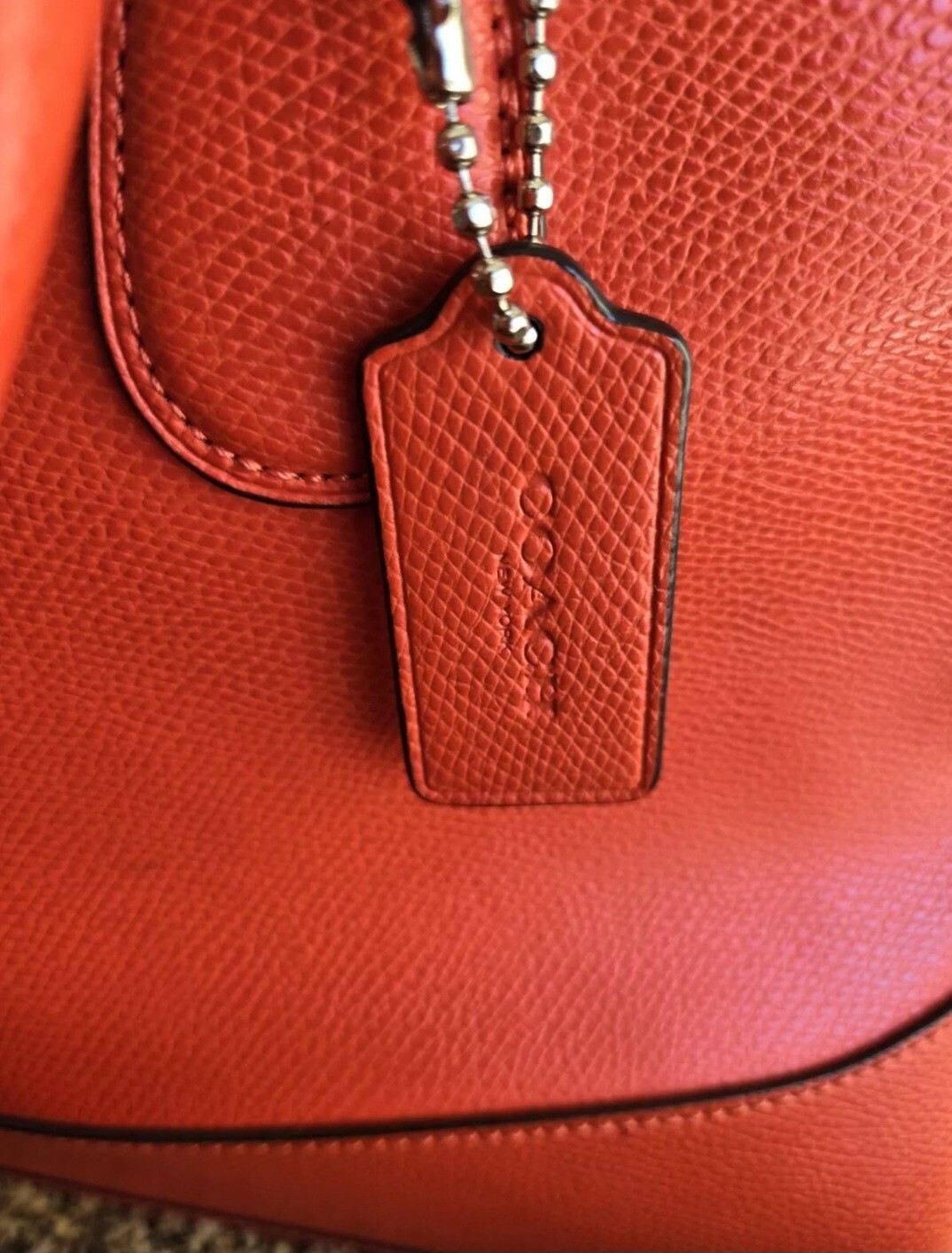 Coach Orange Satchel Handbag Leather Excellent Used Condition eBay