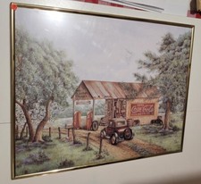 Vintage Coca Cola Framed Print "Martin's Garage" - V34