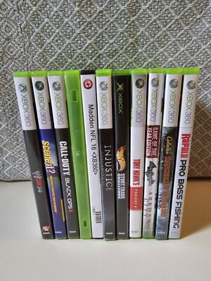 Xbox 360 11 Game Lot Injustice Wwe COD Batman Madden Tony Hawk Tested Working 