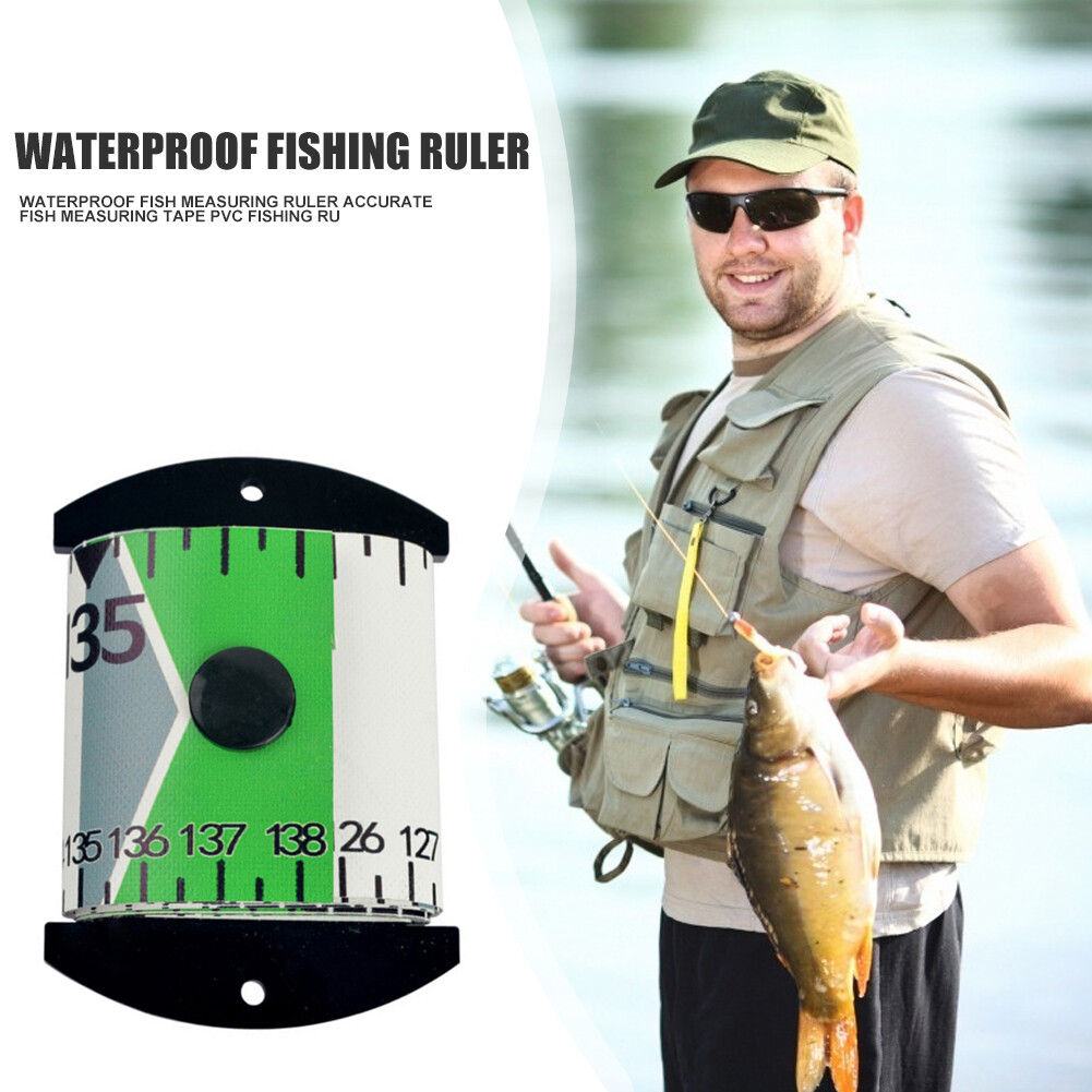 Accurate Fish Measuring Ruler PVC Carp Fishing Measurement Tape (Green