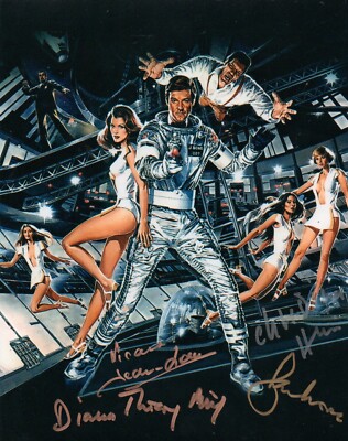 MULTI SIGNED ROGER MOORE NICAISE MIEG HUI JAMES BOND 10-8 PHOTO COA PHOTO PROOF