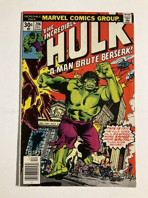 INCREDIBLE HULK 206 FN FINE 6.0 MARVEL | eBay