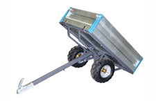 Kippanhänger 350kg Rasentraktor Aufsitzmäher Quad Anhänger Seitenwand Kippbar