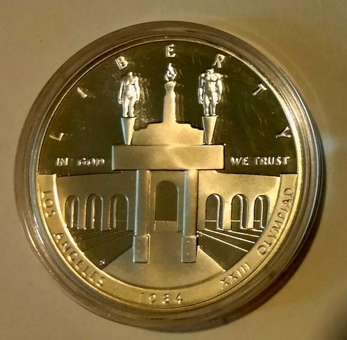 1984 S Vereinigte Staaten Olympische Münze - XXIII Olympiade Silber Dollar Beweis - Bild 5 von 12