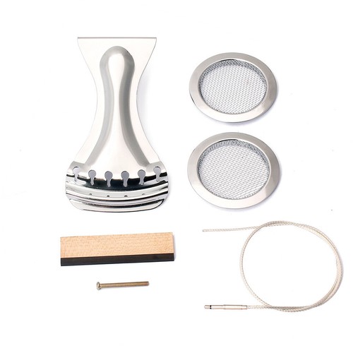 Chrome Resonator Dobro Guitar Bridge Tailpiece Saddles Soundhole Screen Cone Set - Picture 4 of 9