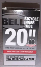 Bell Bicycle 20" Standard Inner Tube Fits Tire Widths 1.75" - 2.25"