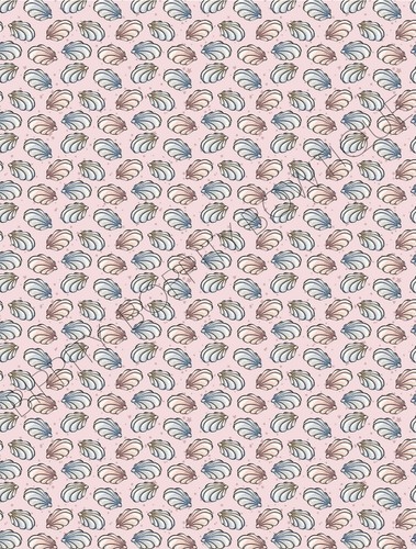WUNDERSCHÖNE ""MEERESMUSCHELN"" LEINWAND BEDRUCKTE STOFFFOLIE.. HAARSCHLEIFEN - Bild 7 von 10