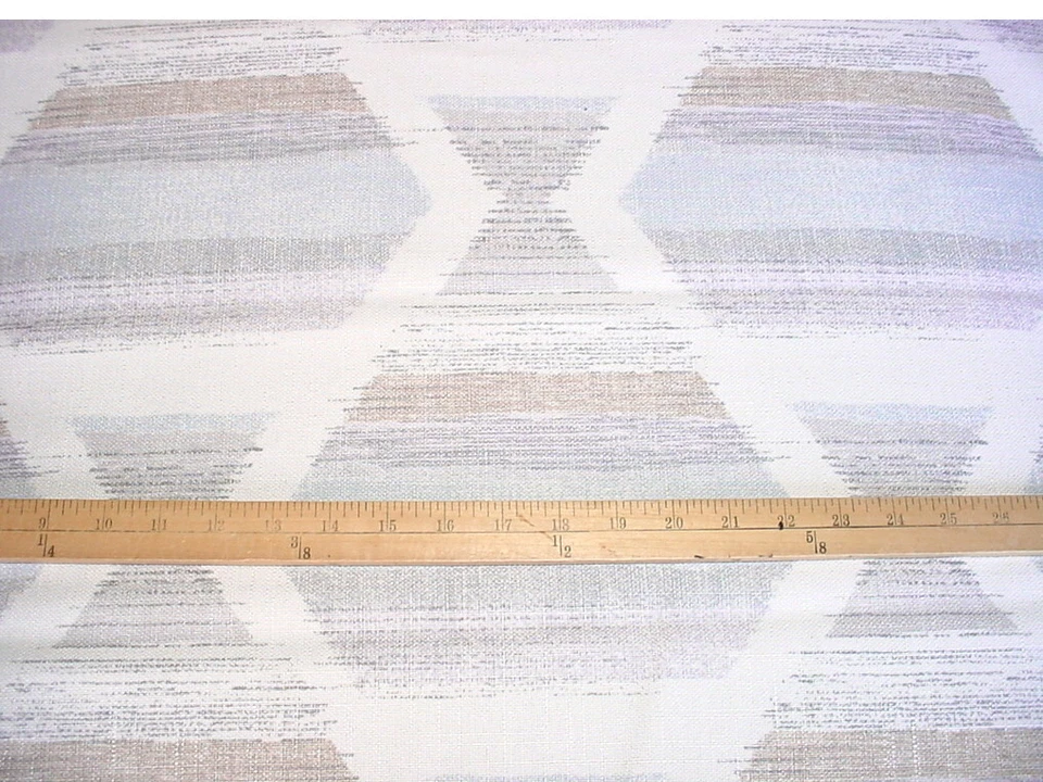 Michael Thomas Serena Sandstone Sky Blue Geometric Woven Upholstery Fabric - Image 2 of 3