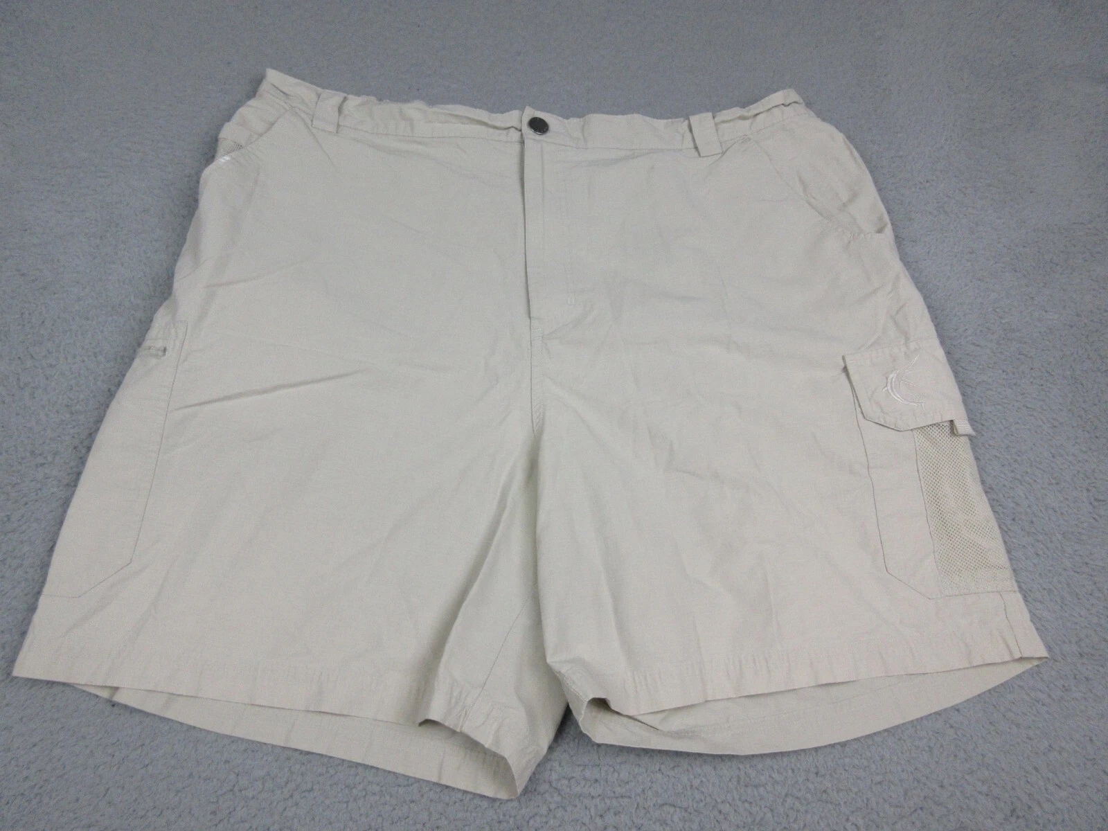 Reel Legends Shorts Mens 2XL XXL Beige Cargo Outdoors Lightweight Fishing Casual