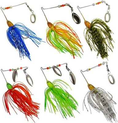 Spinner Baits 6 Pcs Spinner Baits Bass Fishing Trout Salmon Hard Metal