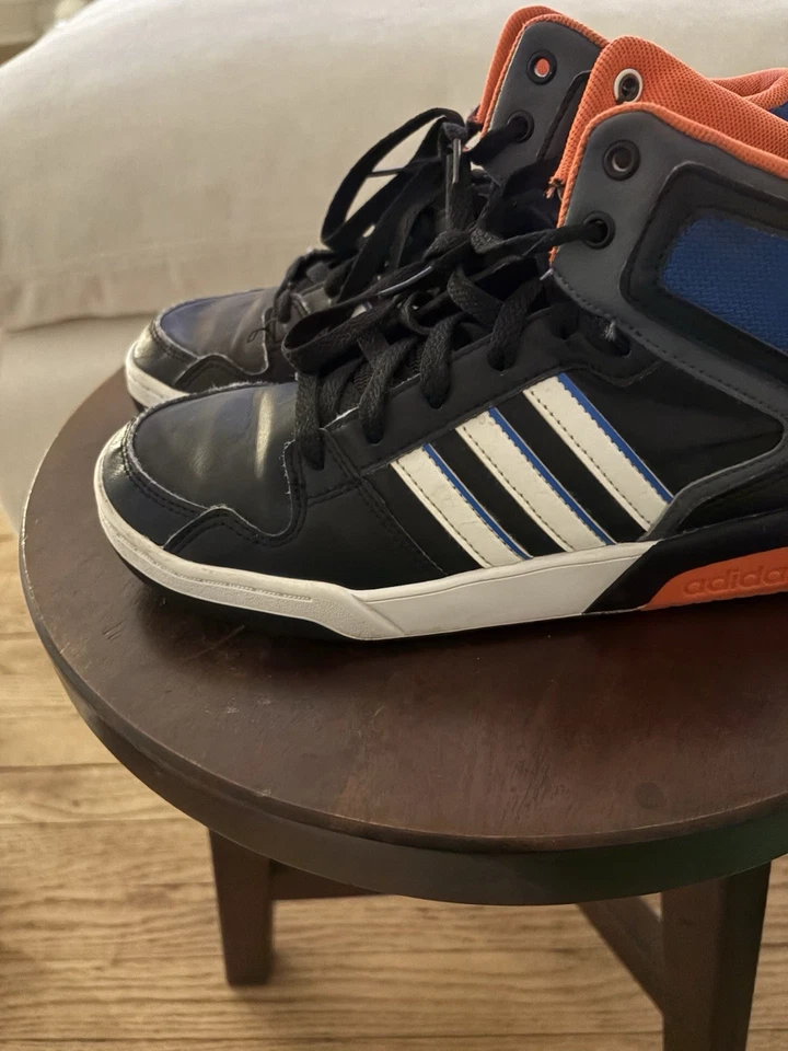 Adidas Neo Raleigh Mujer Negro Naranja Azul Medio Top Tenis Talla 5.5 Foto 2 de 4