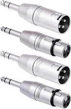 4-Pack 1/4 to XLR Adapter Set TRS 6.35mm Male to XLR Male and Female 2 Pairs