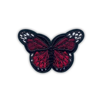 PATCHION Small Dark Red Butterfly - Embroidered Coat of Arms Patch