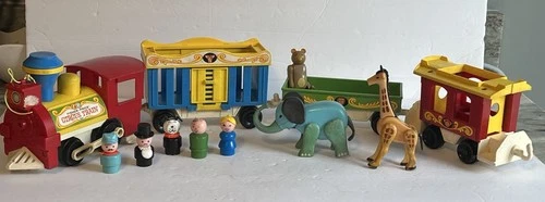 Vintage 1973 Fisher Price Little People Play Family Circus Train Set #991 Lot