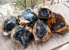 Wholesale Raw Dendritic Agate Nodules 1 kg *wet shot* Rough for Cabbing