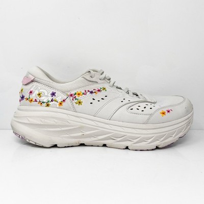 Hoka One One Unisex Bondi L BP White Running Shoes Sneakers Size M11.5 W12.5