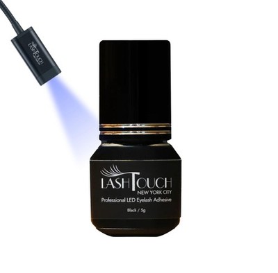 UV Eyelash Extension Adhesive 5ml / Black Lash Glue with Lamp /Retention up t...
