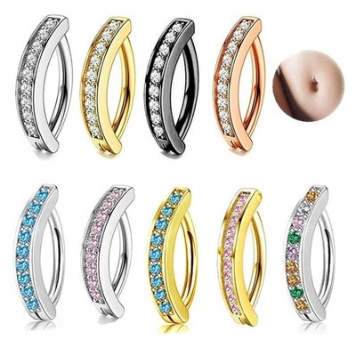 Bauchnabelpiercing Bauchnabel Clicker Scharnier Zikonia Strass Kristall Piercing