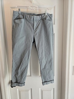 Old Navy Blue-Gray Ankle Pants Cotton Spandex Women's Casual Flat Front
