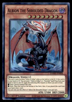 Yu-gi-oh Albion the Shrouded Dragon DAMA-EN008 Super Rare Dawn of Majesty LP