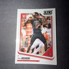 Lamar Jackson 2018 Panini Score Football Rookie Card ? Baltimore Ravens NFL MVP. rookie card picture