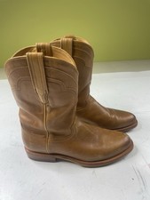 TECOVAS Jake Boots Men's 8.5D Caramel Brown Leather Cowboy Western Ropers