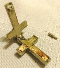 Antique Pope Blessed Religious Relic Agnus Dei & Wood Relic From Holy Land Jesus