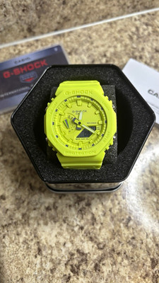 Casio G-SHOCK Ana-Digi 200m Quartz Alarm Light Yellow Resin Strap Tin