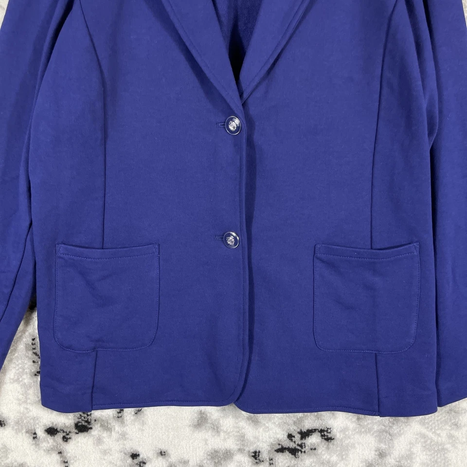 Susan Graver Weekend Sweater Blazer Womens Size Extra Large Blue Pockets - Image 4 of 4