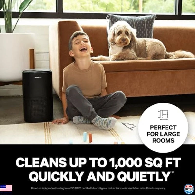 Purificador de aire HEPA para habitaciones grandes de hasta 1.000 pies cuadrados - Filtros 99,9% contaminantes Foto 2 de 4