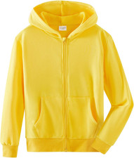 Youth Solid Classic Hoodies Soft Hooded Full Zip Sweatshirts for Children 3-14