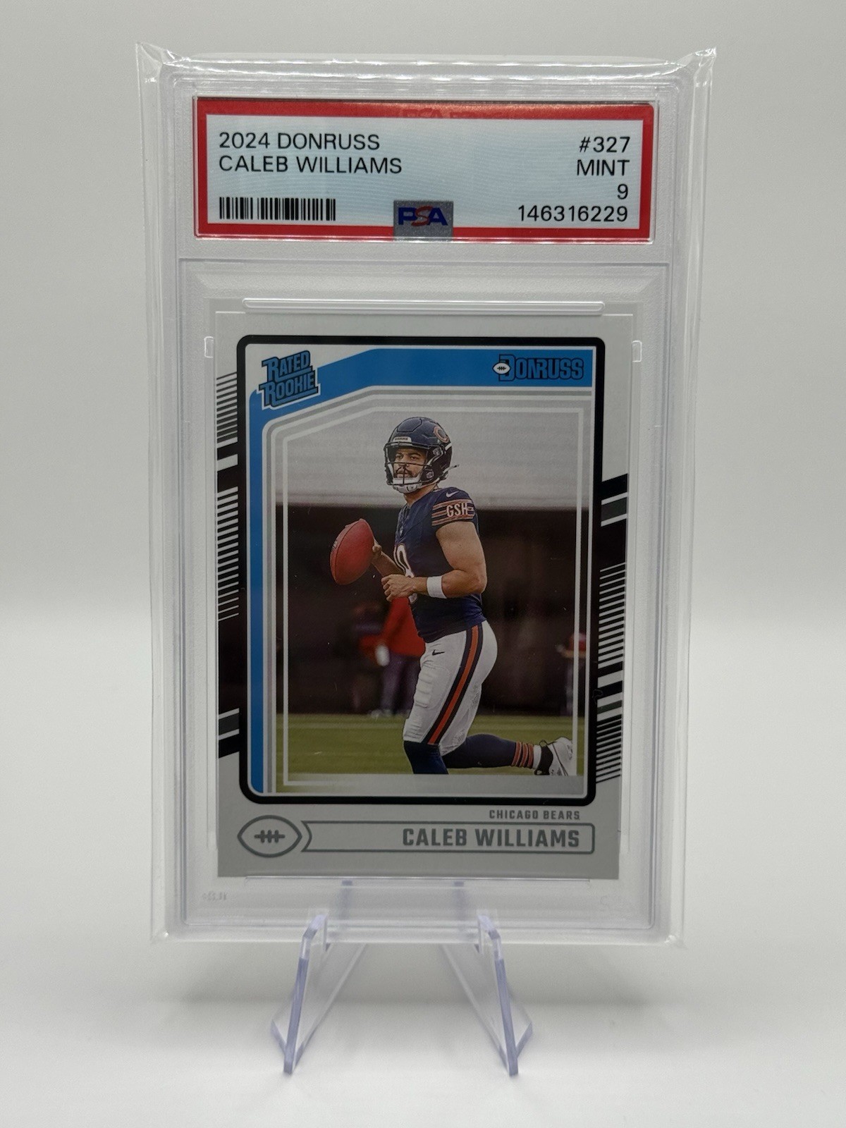 2024 Panini Donruss Rated Rookie Caleb Williams #327 PSA 9