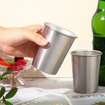 500ml Stainless Steel Beer Cup Portable Metal Tumbler Mug for Camping Travel