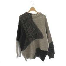 Moussy Wool Blend Knit Sweater Gray/Black Women  s F OS Used