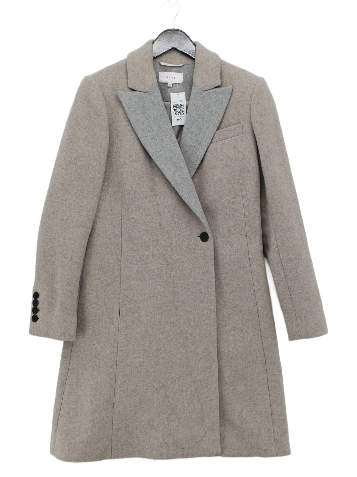 Reiss Women's Coat UK 10 Tan Wool
