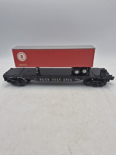 Vagón plano de ferrocarril Pennsylvania calibre MTH O con remolque #474399 sin caja LEER  | Condition: Used