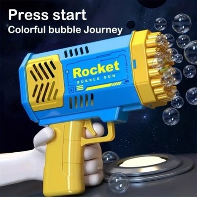 NETNEW Rocket Bubble Gun 69 Hole Foaming Bubble Machine Gun Toy P050