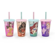 2-4PACK ZAK Disney Princess Color Changing Tumblers NEW