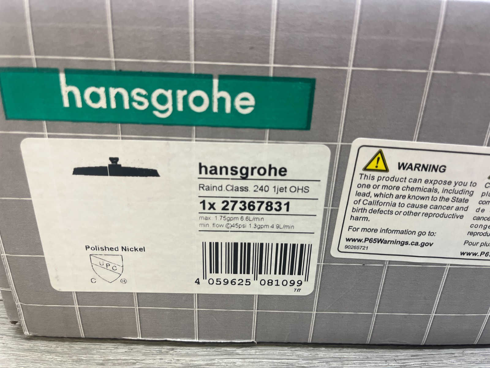 Hansgrohe 27367831 Raindance Classic 240 Shower Head