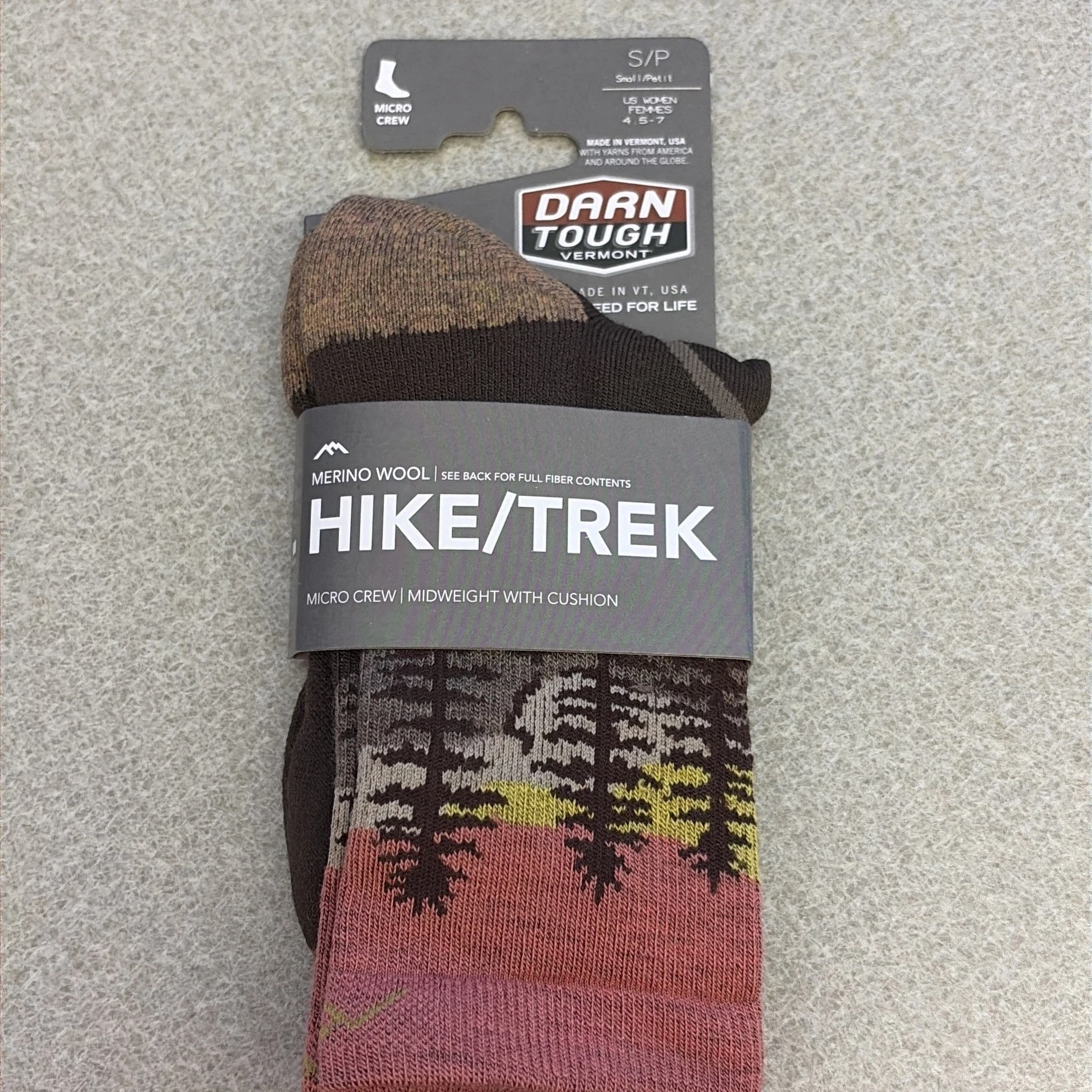 Darn Tough Merino Wool Socks. Hike/Trek, Micro Crew Socks. Small. NWT