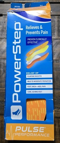 PowerStep Insoles, Pulse Performance, Running Shoe Pain Relief, I/J Mens 12-13