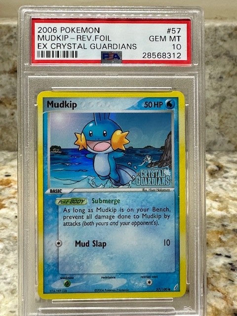 2006 POKEMON EX CRYSTAL GUARDIANS #57 MUDKIP-REVERSE FOIL PSA 10 RARE! POP 30