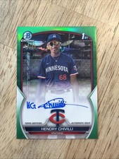 Hendry Chivilli 2023 Bowman Chrome Prospect Auto #CPA-HC Green Refractor /99
