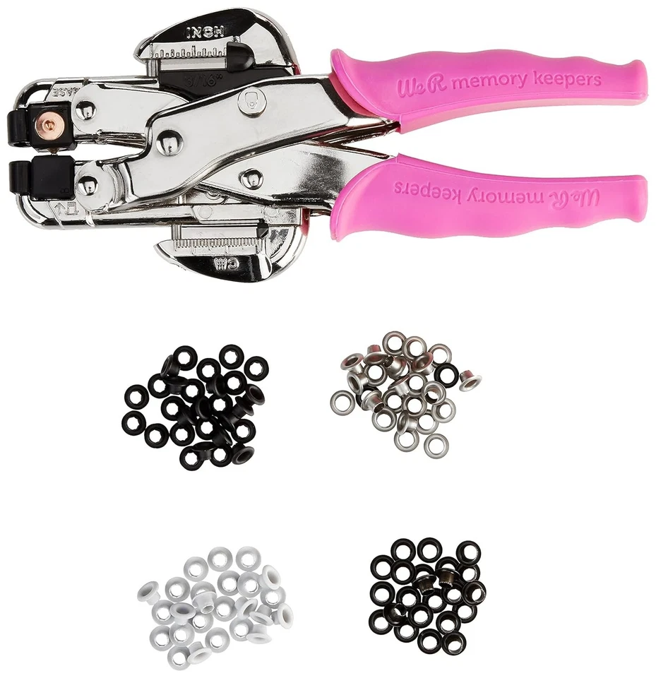 All-in-One Pink Eyelet Punch Tool with Carrying Case - Image 3 of 4
