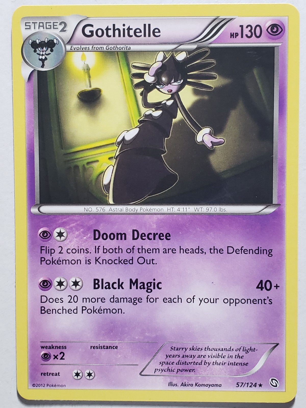 Gothitelle 57/124 VLP / NM - Dragons Exalted Pokemon Card - Akira Komayama Art