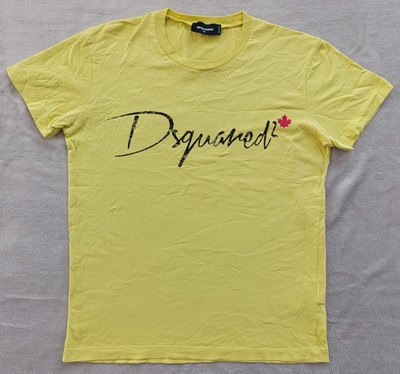 Dsquared2 mens Yellow Logo T-Shirt size M